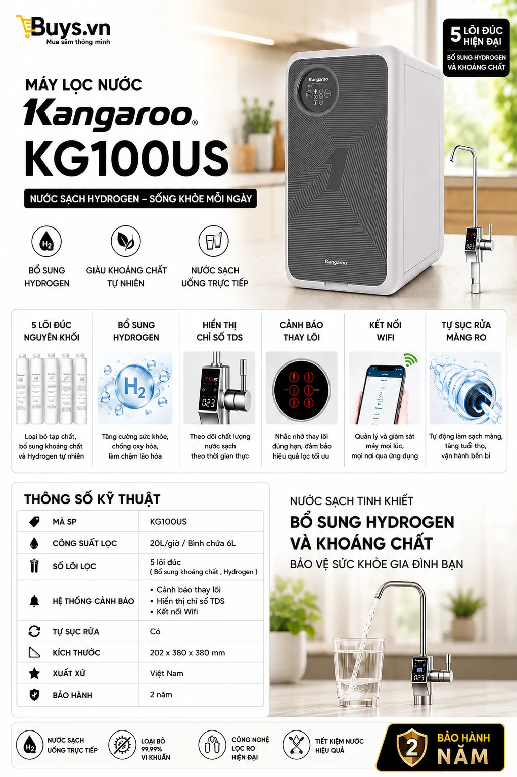 May loc nuoc Kangaroo Hydrogen KG100US a060ef1f