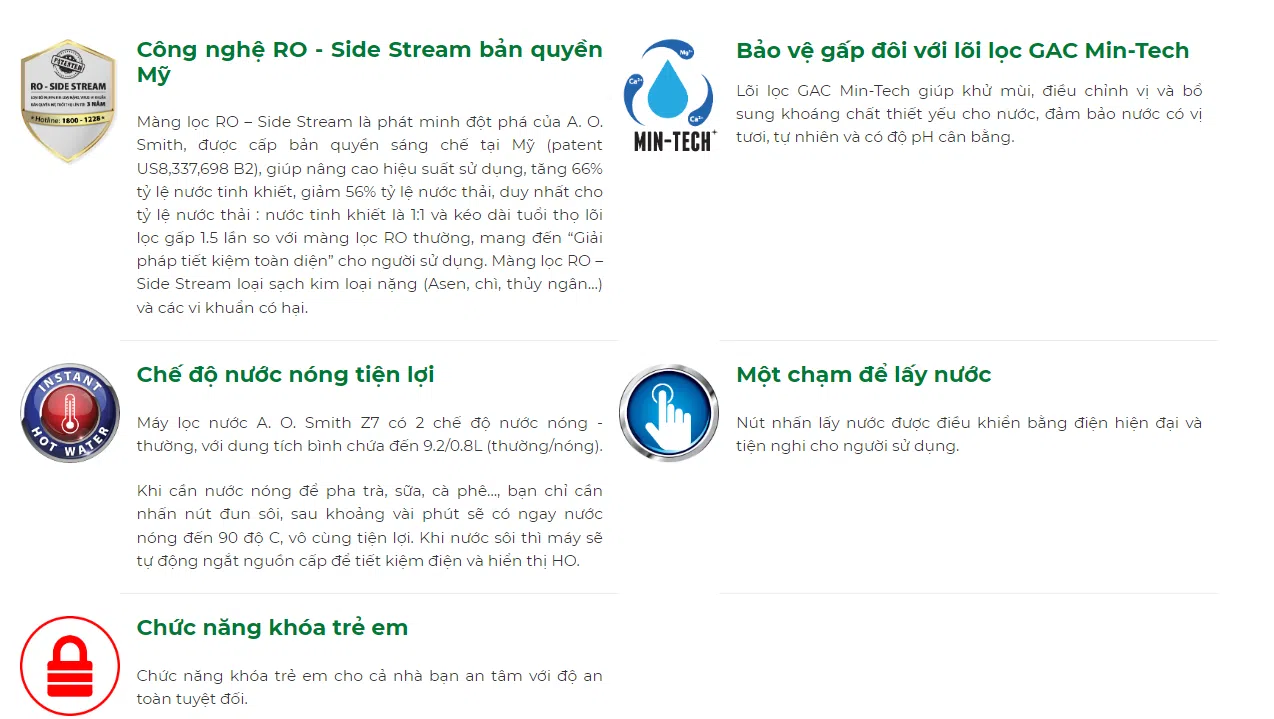 MÁY LỌC NƯỚC A.O SMITH Z7 41 MAY LOC NUOC A.O.SMITH MODEL Z7 DIEN MAY IBUYS 2