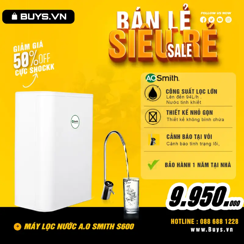 May loc nuoc AOSmith S600 khuyen mai