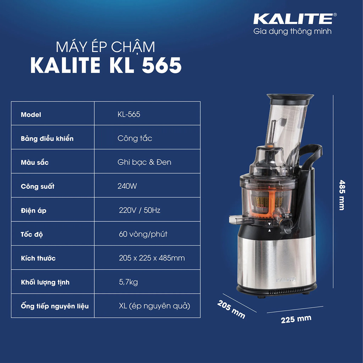 Máy ép chậm Kalite KL 565 - Điện máy BUYS