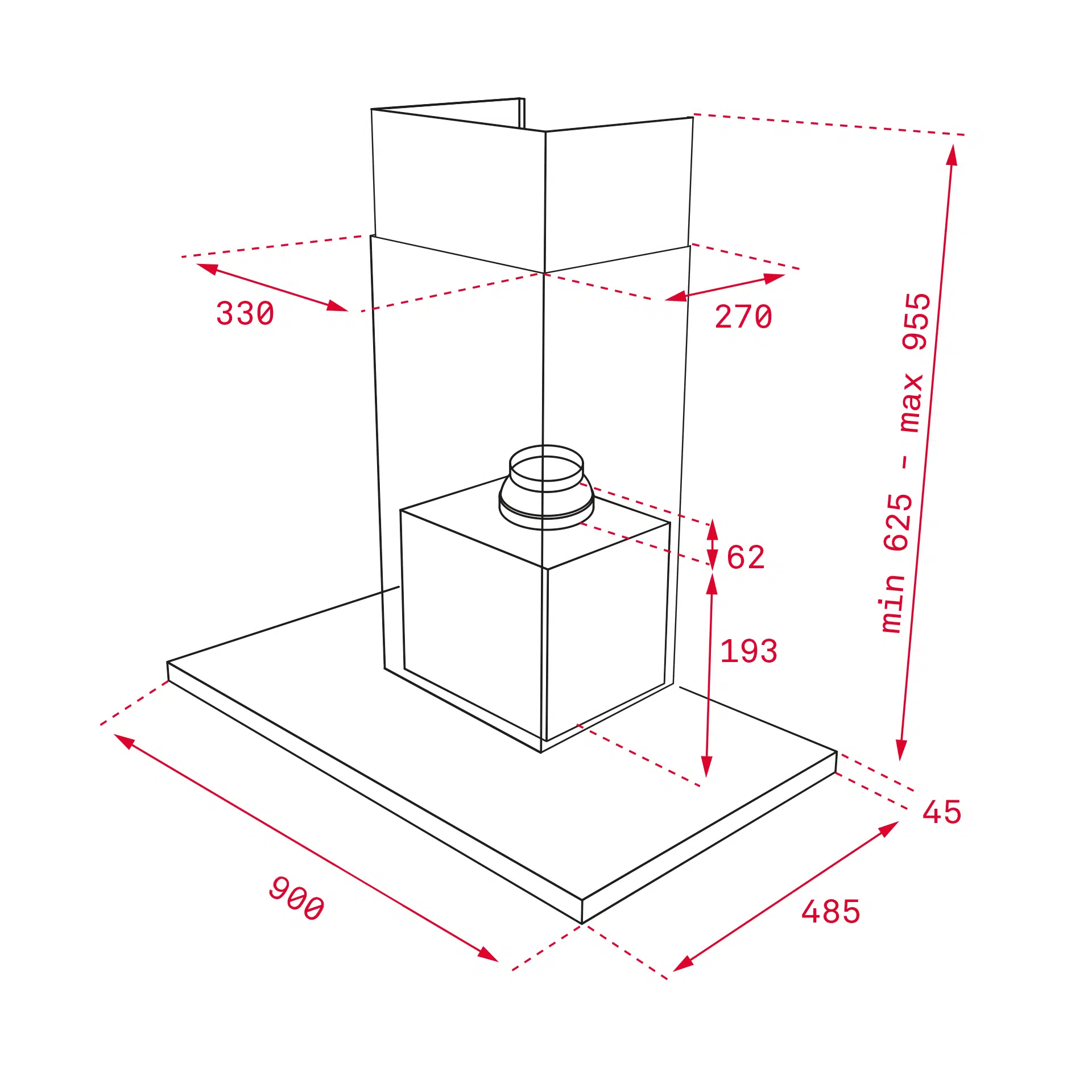 kich thuoc may hut mui teka dhl 986 t