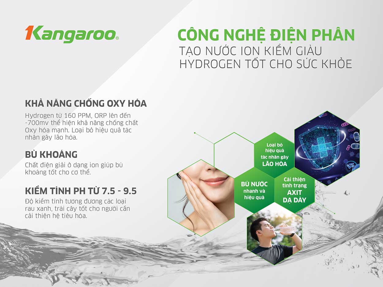 May loc nuoc Kangaroo Hydrogen ion kiem KG100HED IOT 3