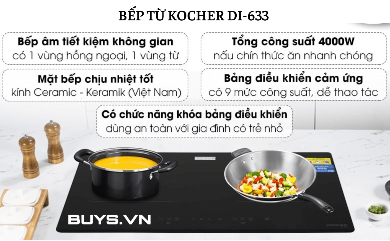 Bếp từ đôi Kocher DI-633