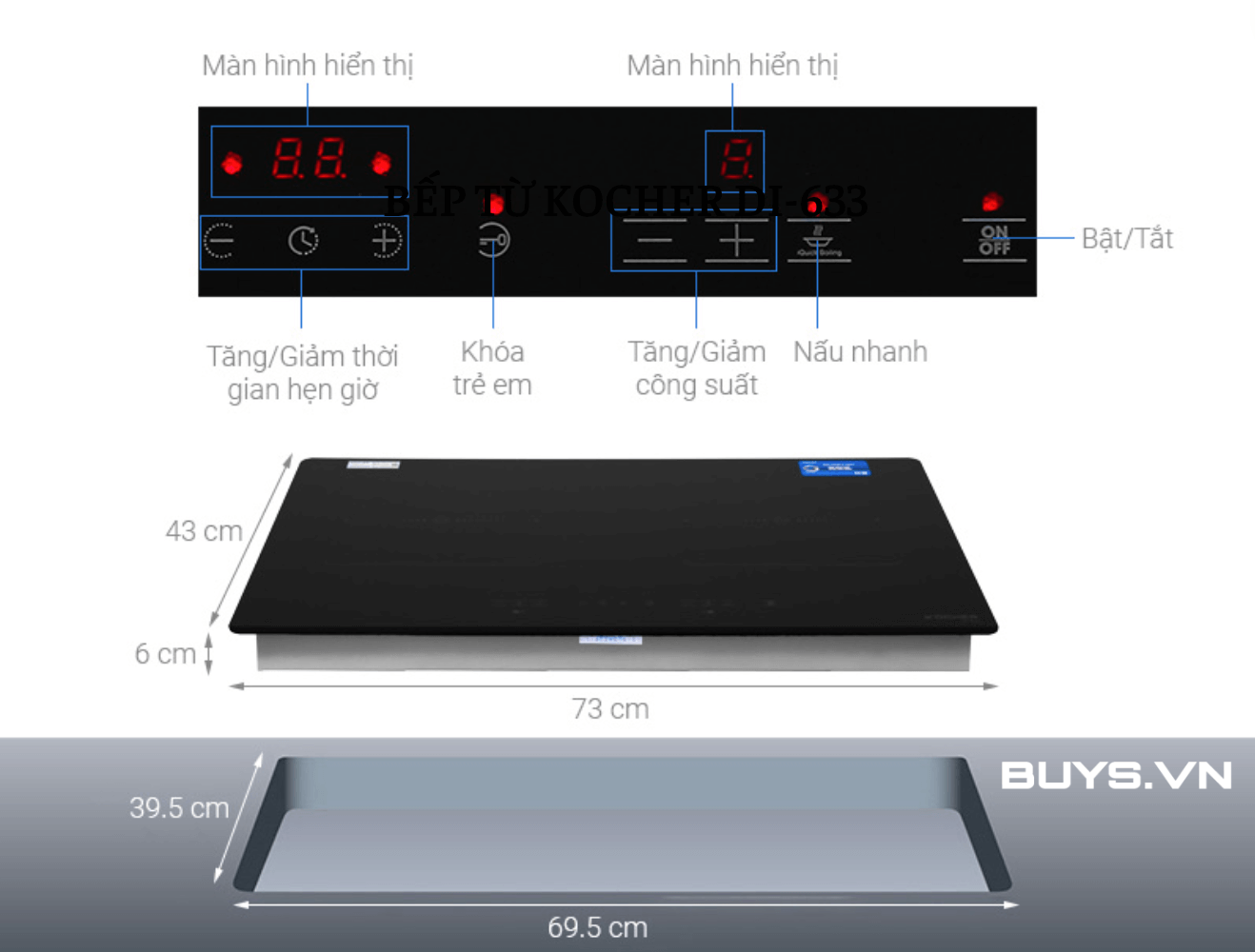 Bếp từ đôi Kocher DI-633