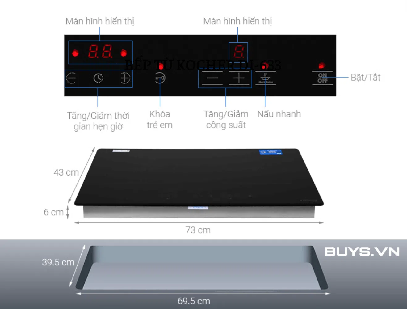 Bếp từ đôi Kocher DI-633