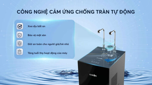 Máy lọc nước nóng lạnh Karofi KAD-N89- công nghệ cảm ứng chống tràn hiện đại