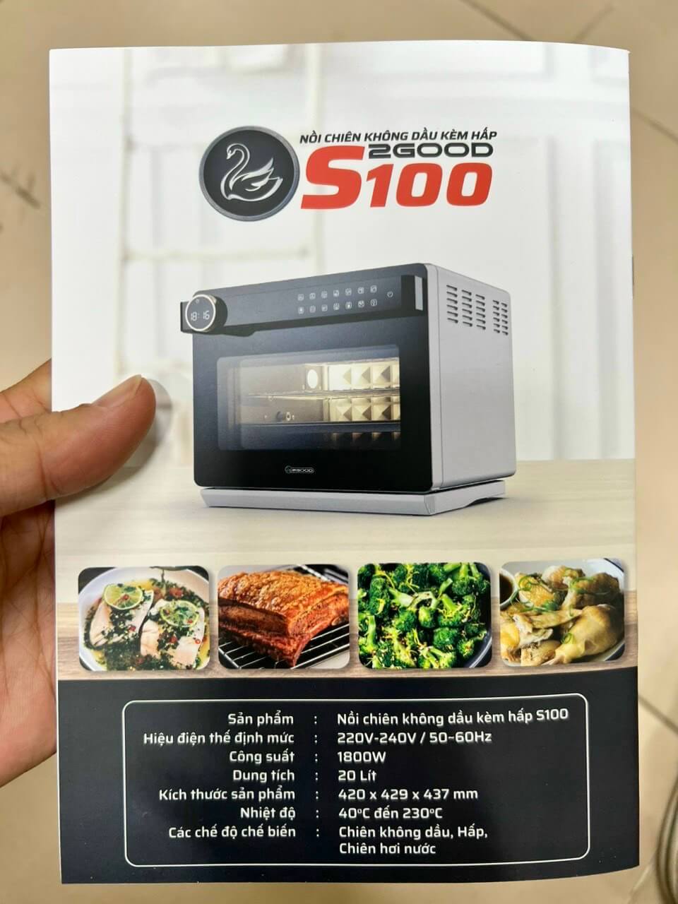 Nồi chiên không dầu kèm hấp S100