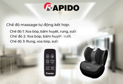 Công suất 60W, lập trình 3 kỹ thuật massage kết hợp: xoa bóp, bấm huyệt, rung