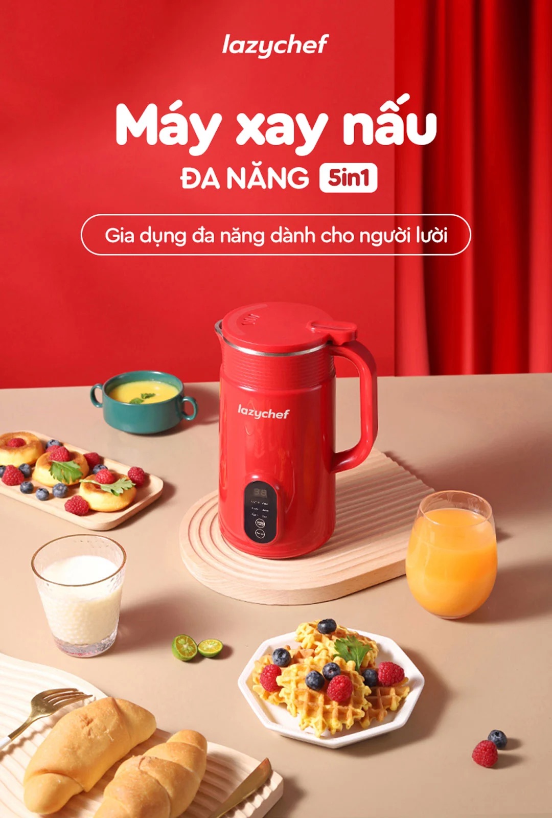 Am Ap Decor May xay nau da nang 5 in 1 Lazychef4
