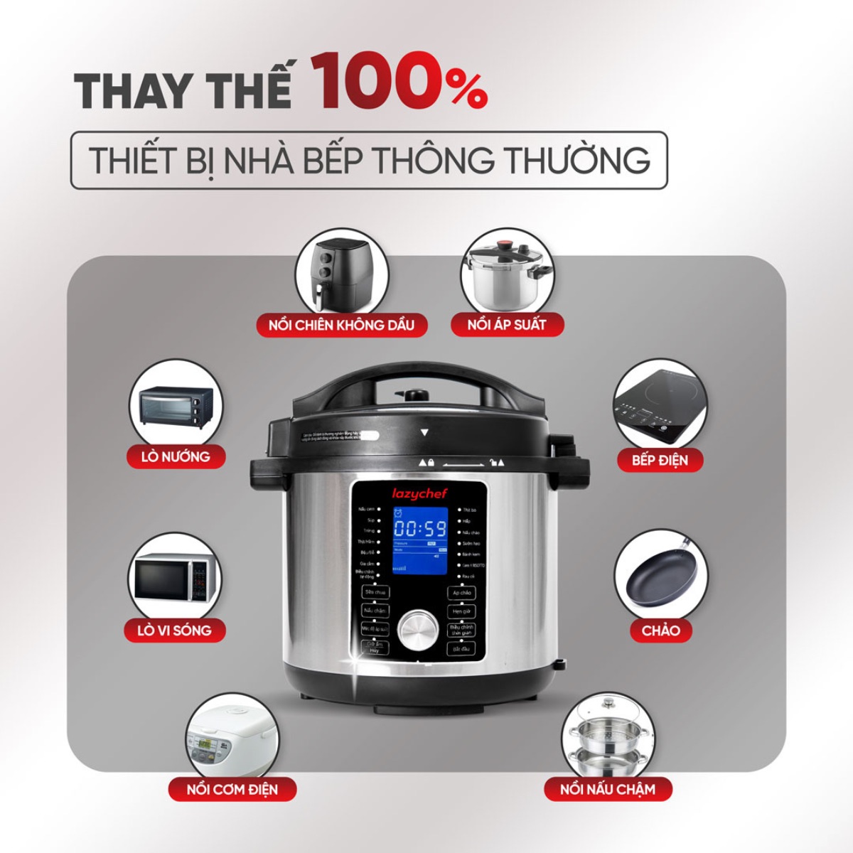 NOI CHIEN HAM DA NANG 16IN1 LAZYCHEF6