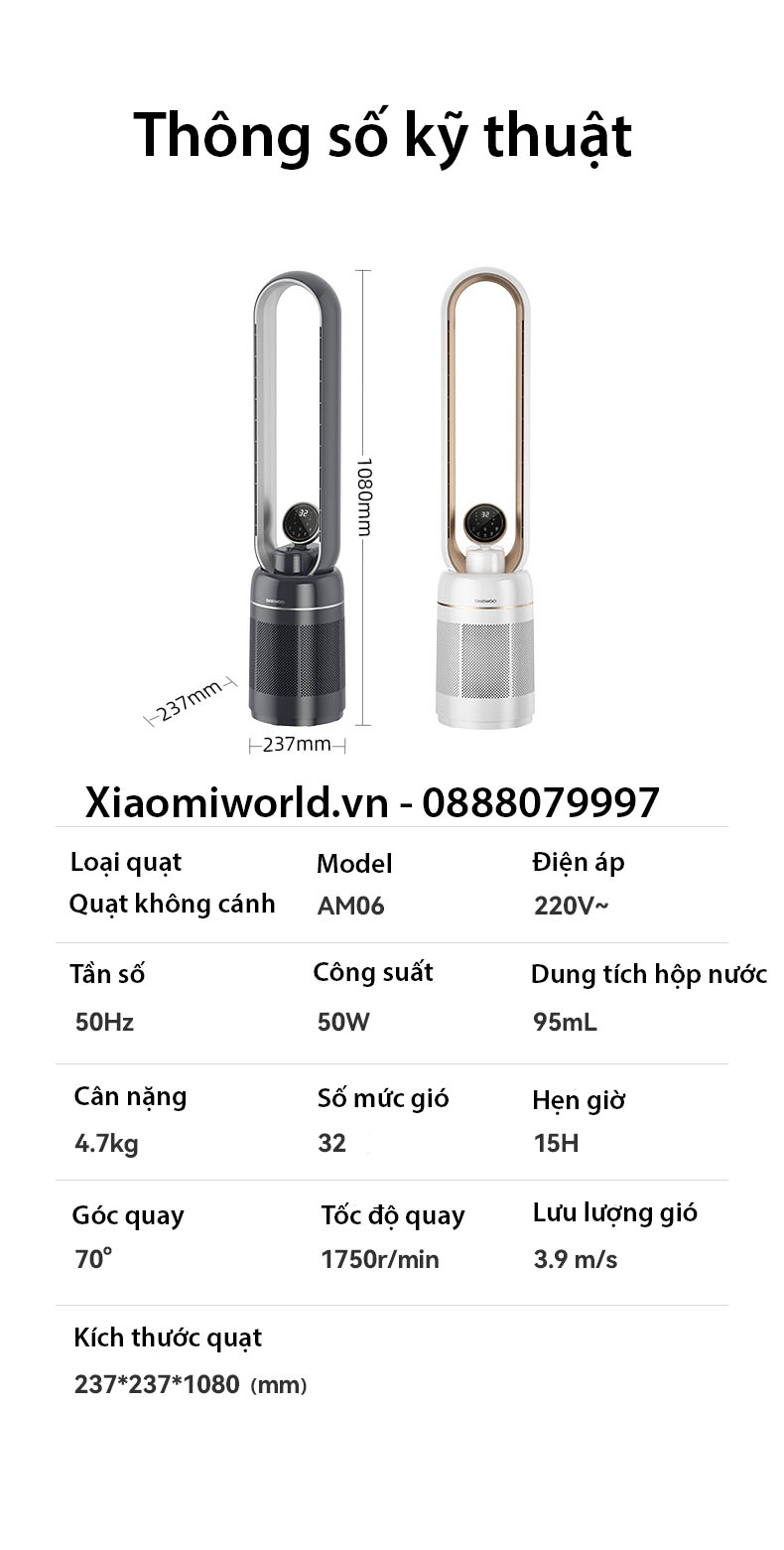 Quat Khong Canh Xiaomi Daewoo AM6 iBuys.vn Mua sam thong minh 12
