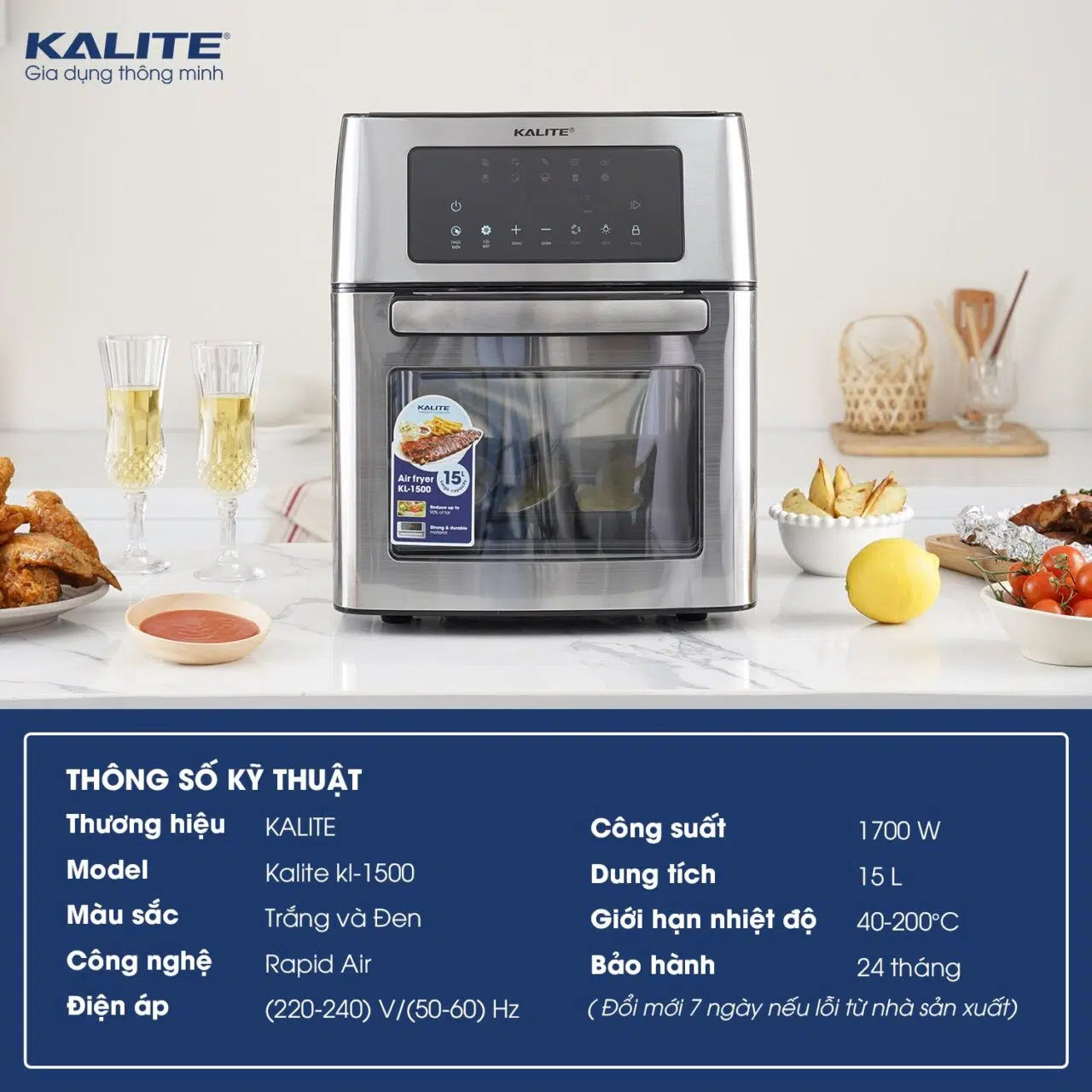 Nồi chiên không dầu Kalite KL-1500 