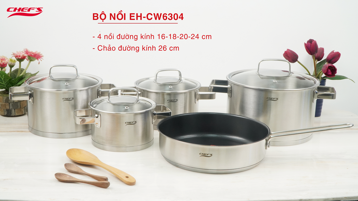 BỘ NỒI TỪ CHEFS EH-CW6304 5 MÓN