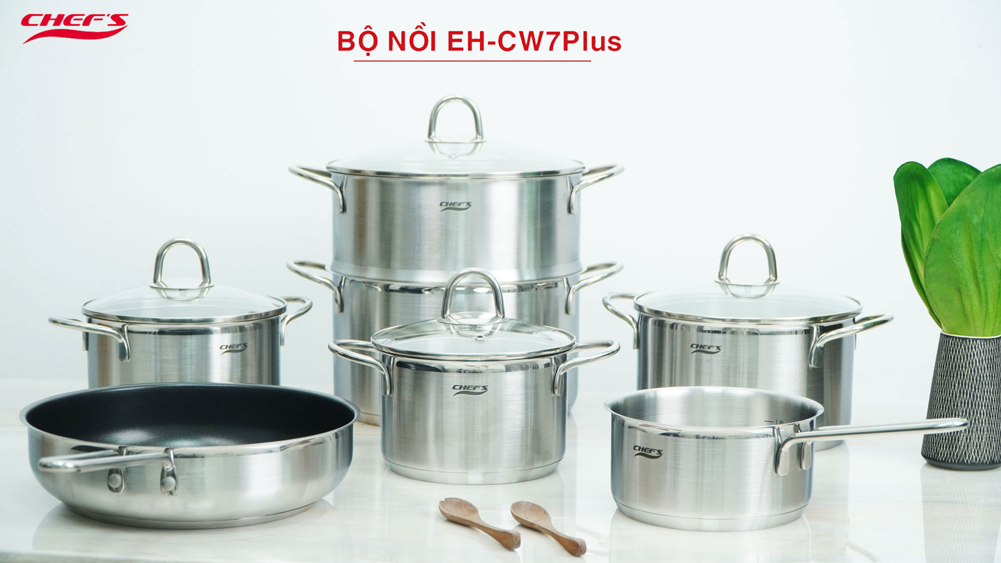 BỘ NỒI TỪ CHEFS EH-CW7PLUS 7 MÓN-ĐIỆN MÁY IBUYS