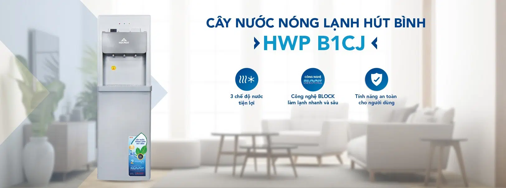 CÂY NƯỚC NÓNG LẠNH HÚT BÌNH HÒA PHÁT HWP B1CJ - ĐIỆN MÁY BUYS