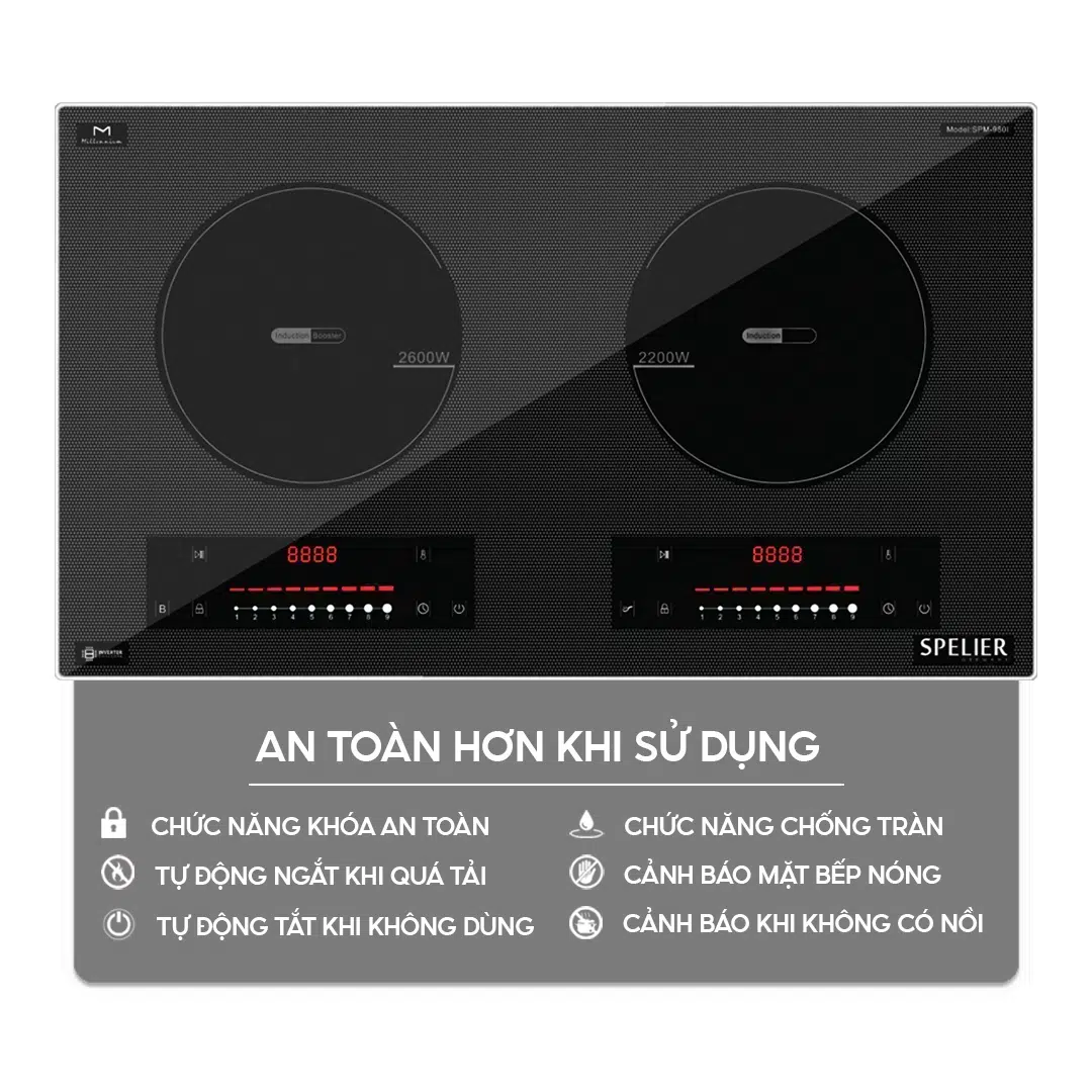 Bếp từ đôi Spelier SPM 980I Plus