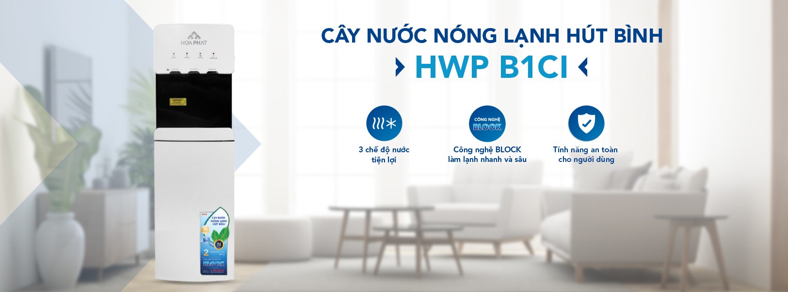 CÂY NƯỚC NÓNG LẠNH HÚT BÌNH HÒA PHÁT HWP B1CI-ĐIỆN MÁY BUYS