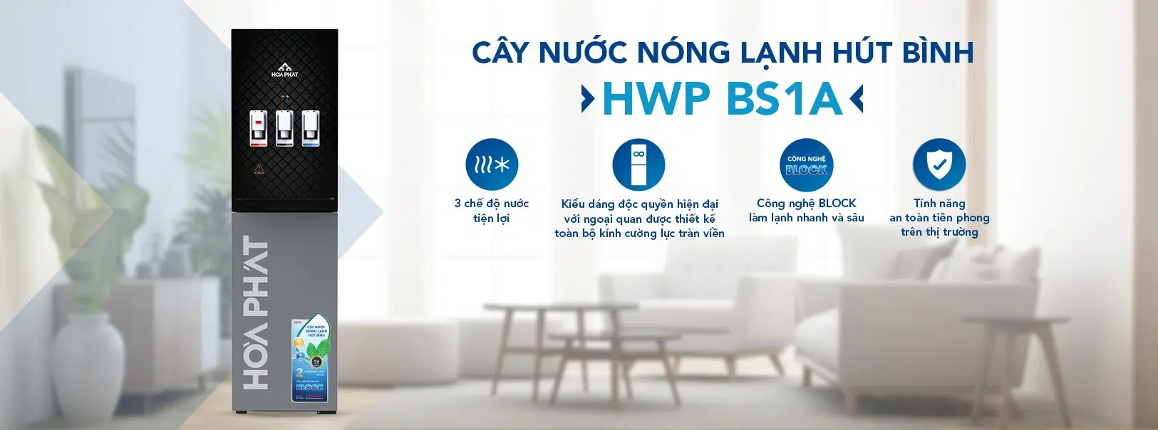 CÂY NƯỚC NÓNG LẠNH HÚT BÌNH HÒA PHÁT HWP BS1A - ĐIỆN MÁY BUYS