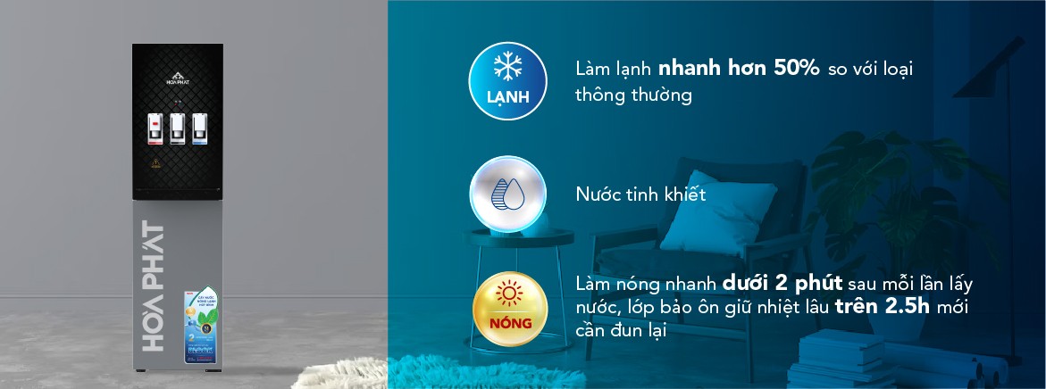 CÂY NƯỚC NÓNG LẠNH HÚT BÌNH HÒA PHÁT HWP BS1A - ĐIỆN MÁY BUYS