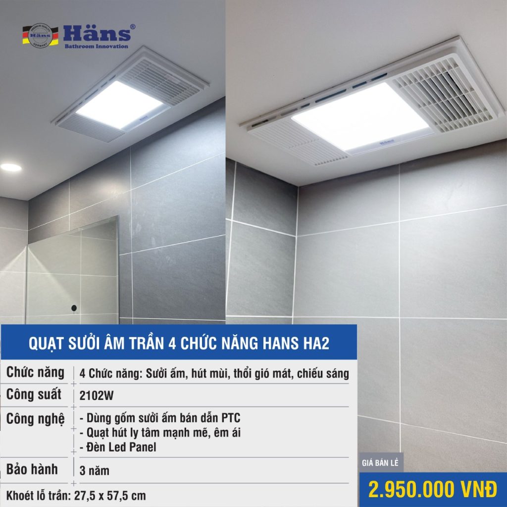 Đèn sưởi Âm Trần Hans – HA2- ĐIỆN MÁY BUYS (8)