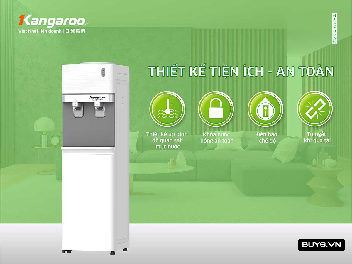Cây nước nóng lạnh Kangaroo KG35A2 - thiết kế đẹp phù hợp không gian