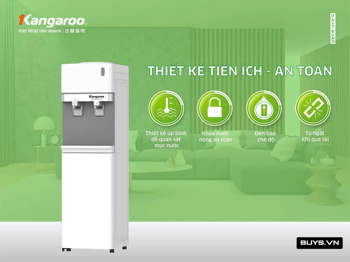 Cây nước nóng lạnh Kangaroo KG35A2 - thiết kế đẹp phù hợp không gian