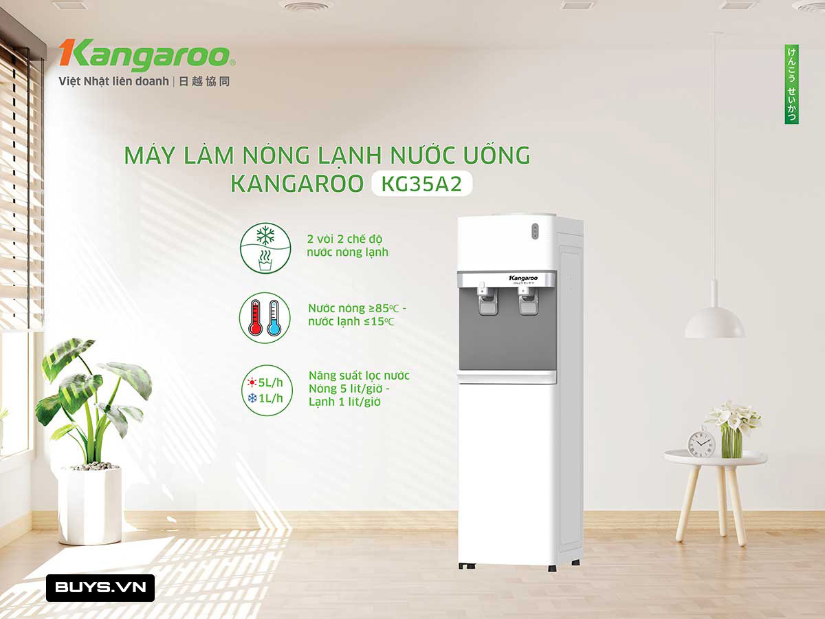Cây nước nóng lạnh Kangaroo KG35A2 - làm lạnh chip