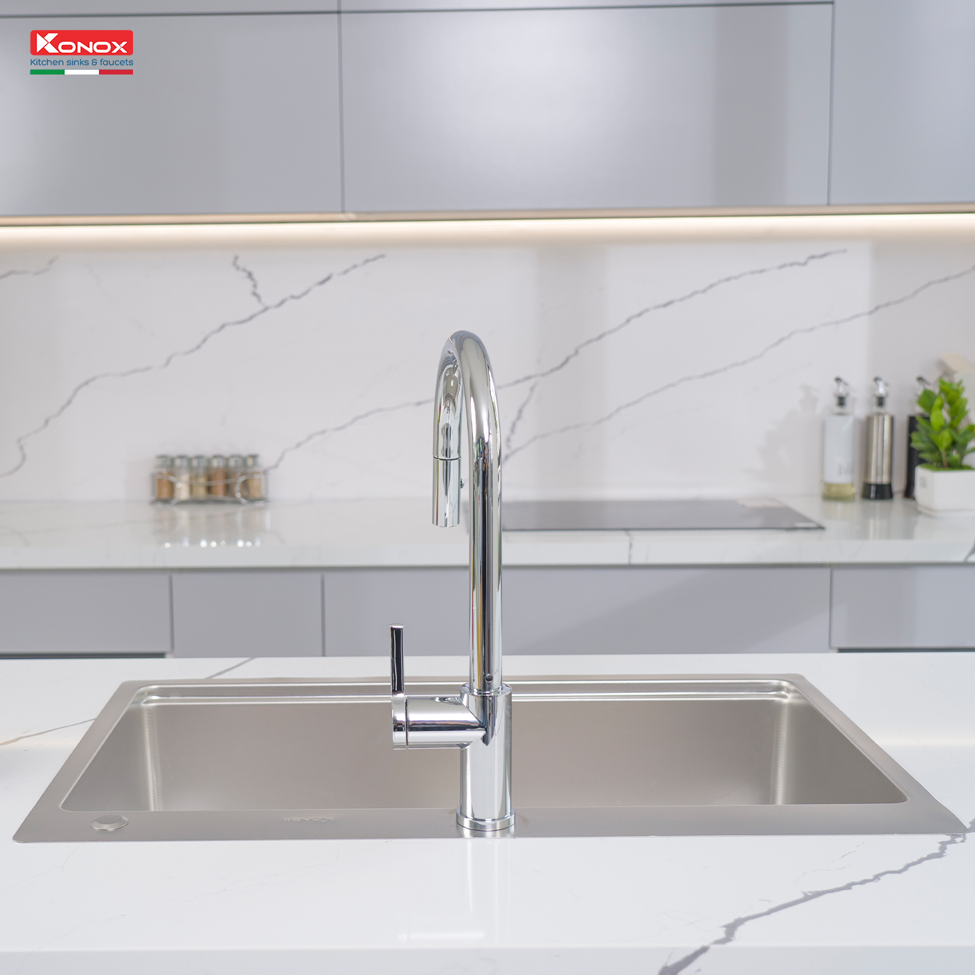 Chậu rửa bát 1 hố Konox KN8151TS Dekor Basic - ĐIỆN MÁY BUYS