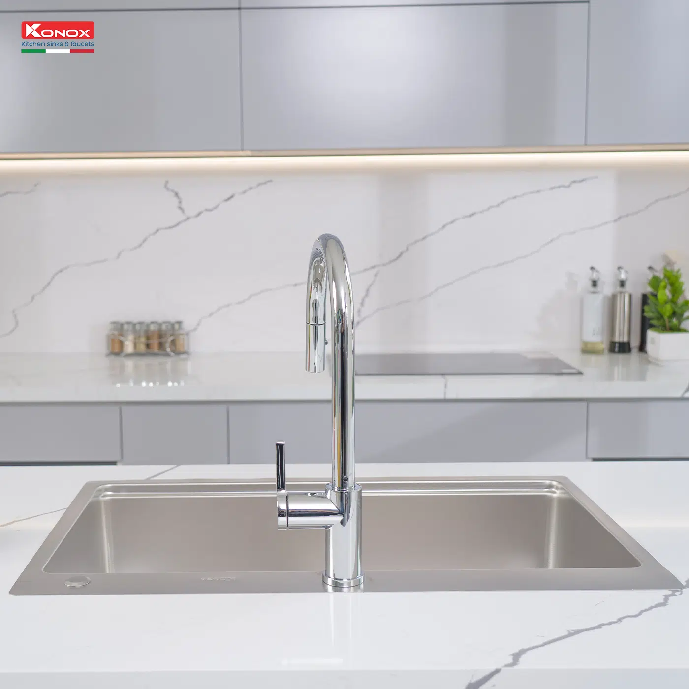 Chậu rửa bát 1 hố Konox KN8151TS Dekor Basic - ĐIỆN MÁY BUYS