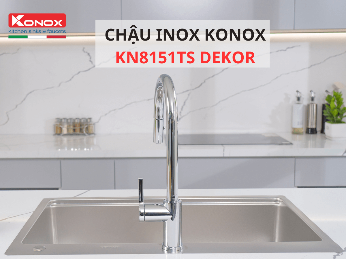 Chậu rửa bát 1 hố Konox KN8151TS Dekor
