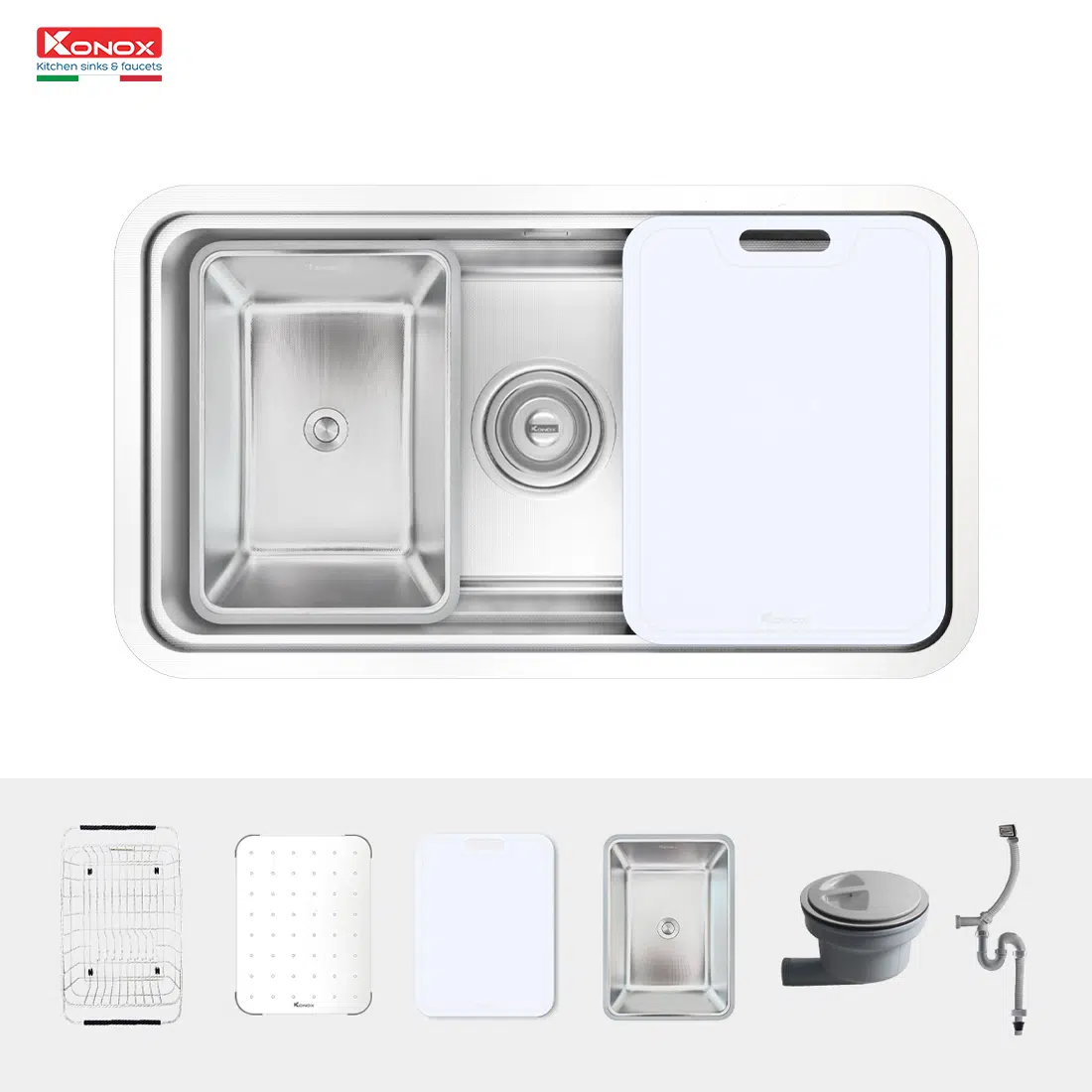 Chậu rửa bát 1 hố Konox KN8347SU Dekor Basic