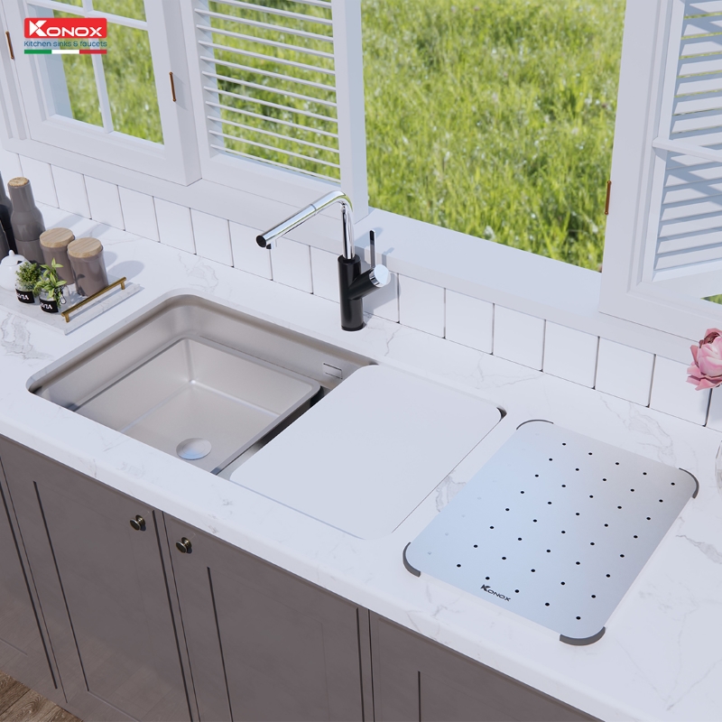 Chậu rửa bát 1 hố Konox KN8347SU Dekor