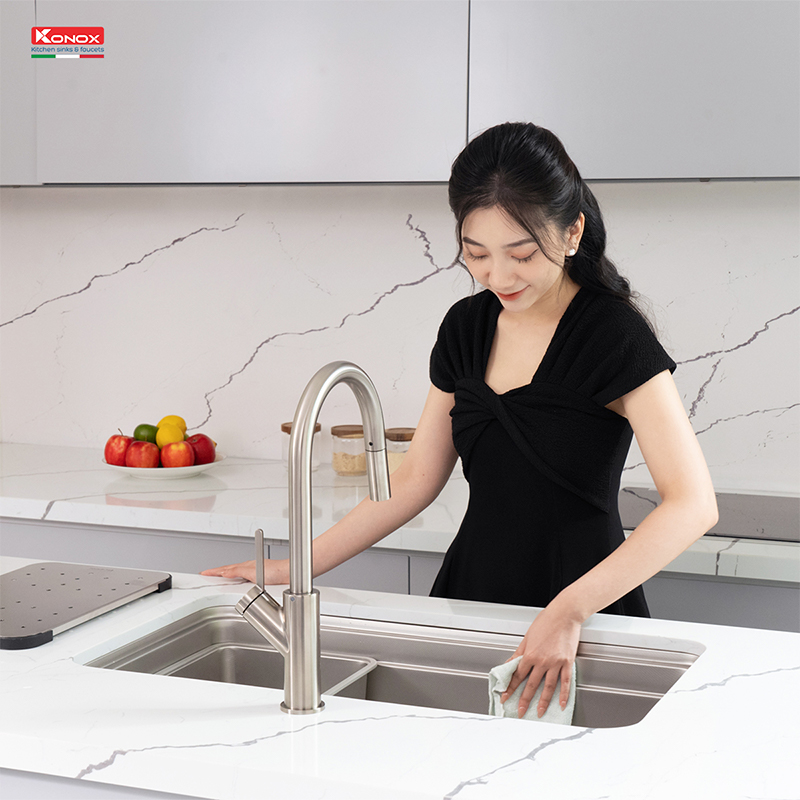 Chậu rửa bát 1 hố Konox KN8347SU Dekor