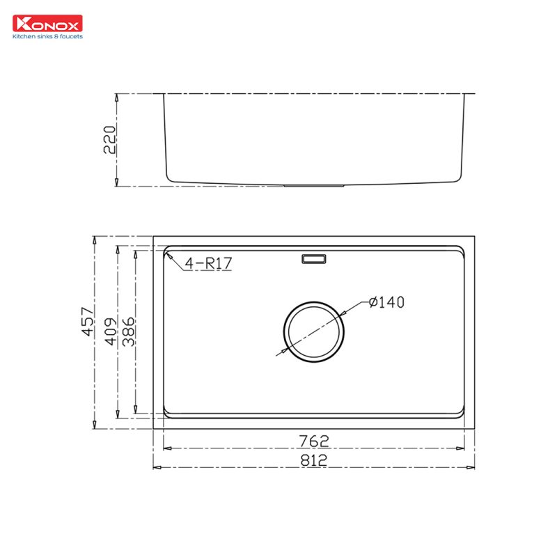 Chậu rửa bát Konox KN8146SU Dekor Basic