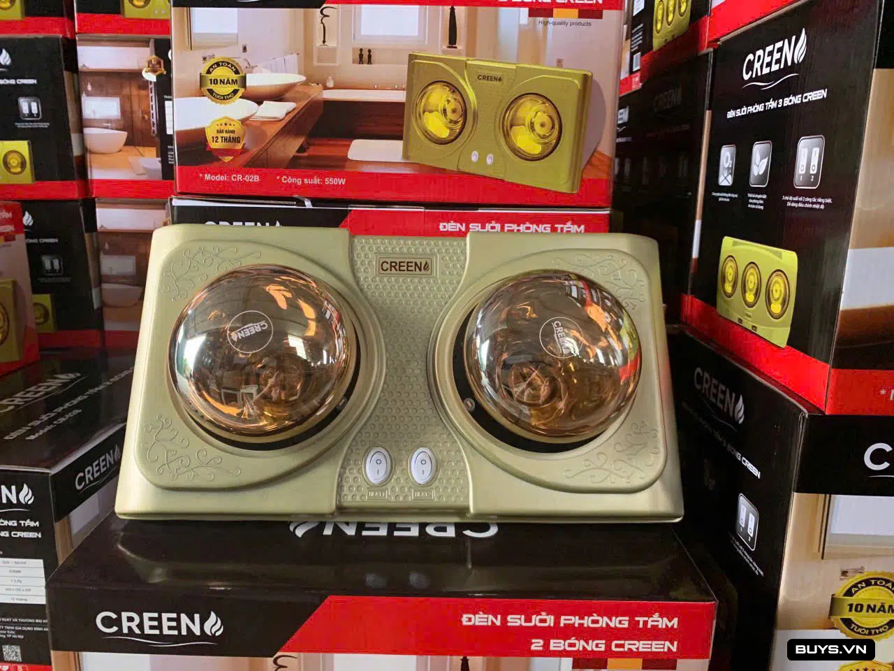 Đèn sưởi nhà tắm 2 bóng Creen CR-02B - Buys.vn- Tiện dụng