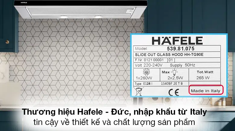 Máy hút mùi Hafele HH-TG90E (539.81.075)
