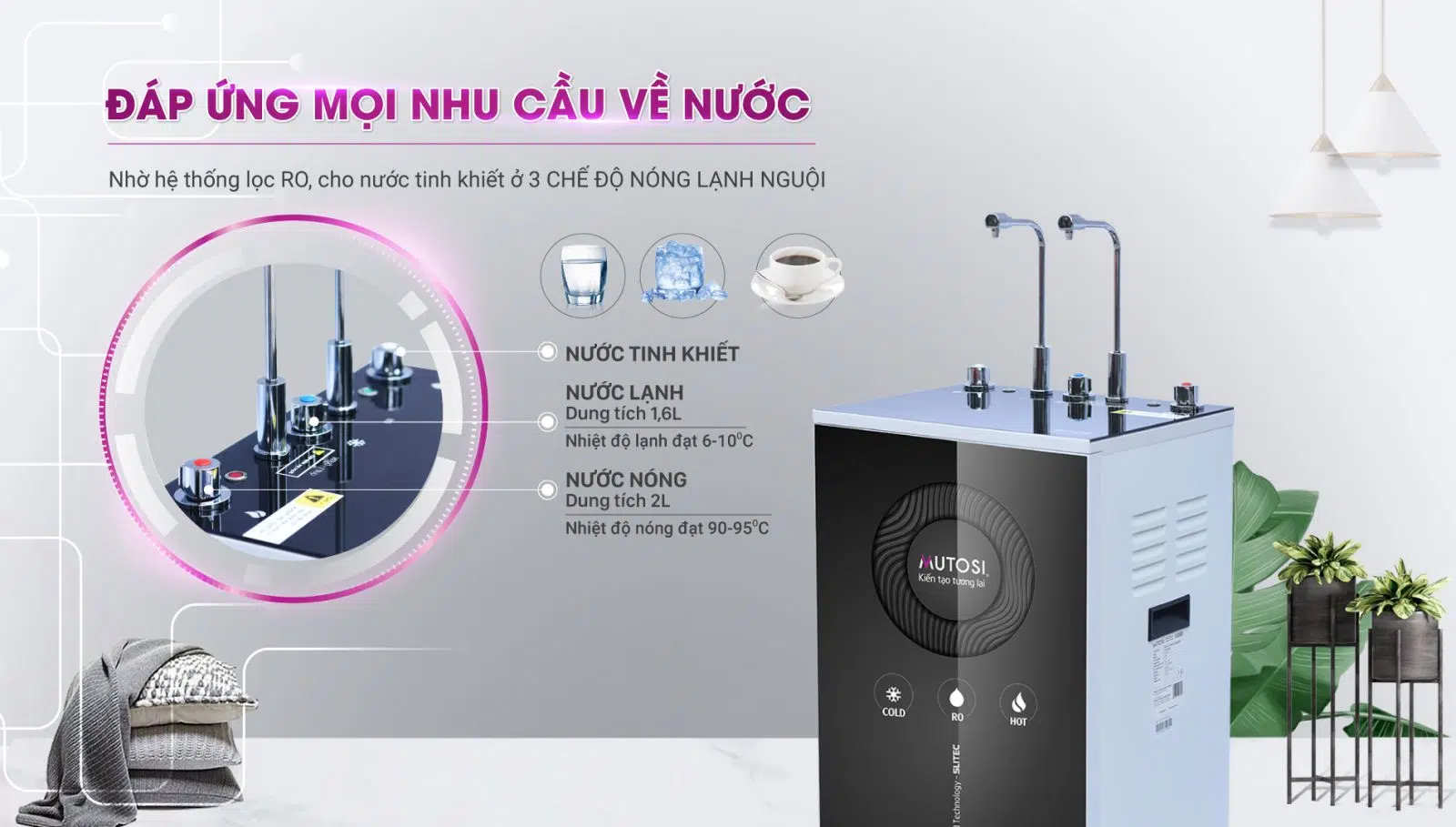 Máy lọc nước Mutosi Hydrogen MP-C102-MHC