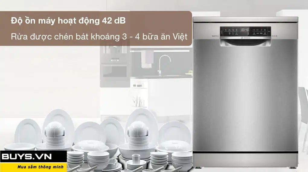 máy rửa bát độc lập Bosch SMS6ZCI37Q- Buys.vn -độ ồn thấp 