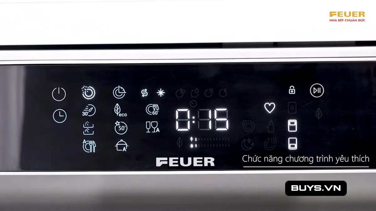 máy rửa bát FEUER GF1589 - Made in germany bảng điều khiển