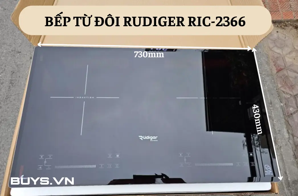 Bếp từ đôi Rudiger RIC-2366 - kích thước
