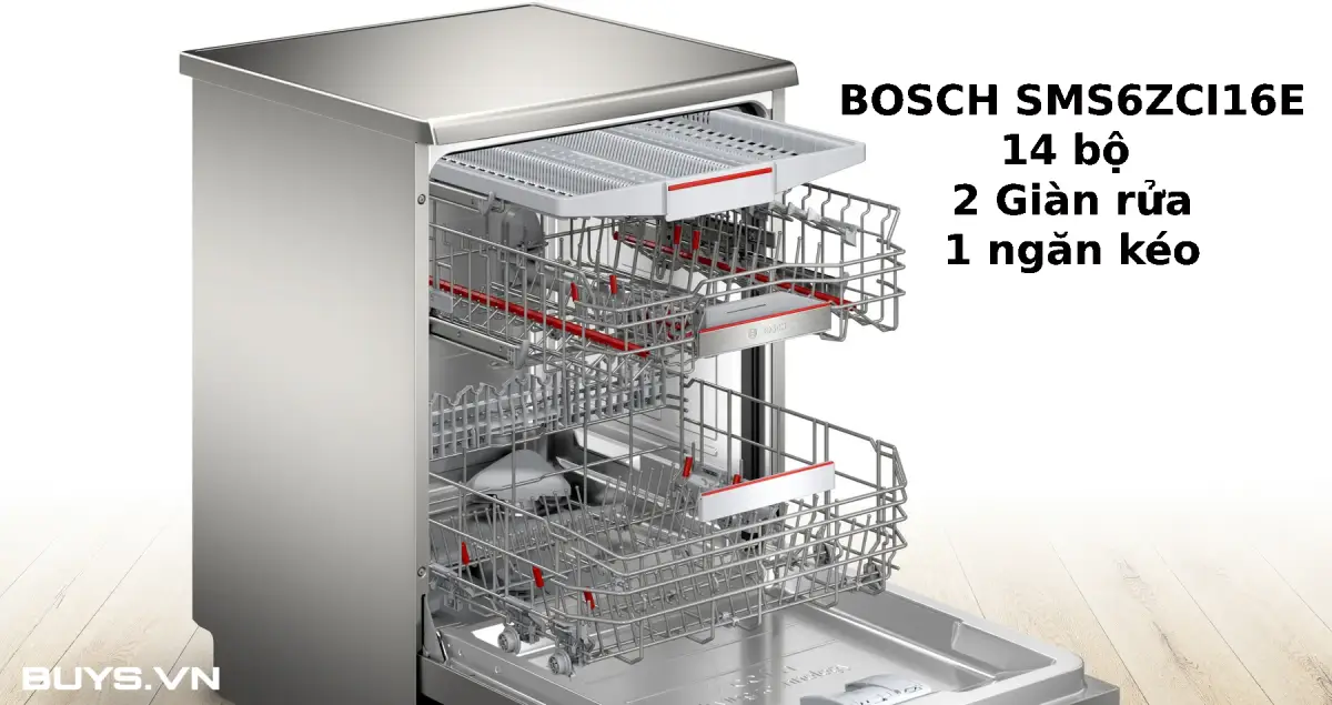 Máy rửa bát Bosch SMS6ZCI16E - 14 bộ bát đĩa