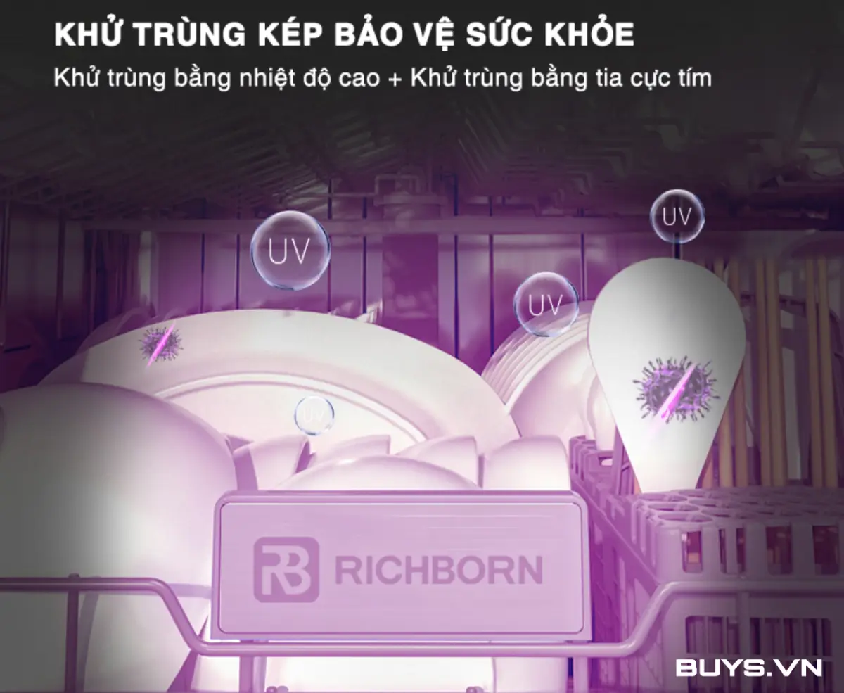 Máy rửa bát Richborn RDP6085SHB - UV