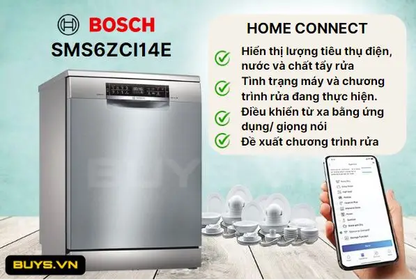 Máy rửa bát Bosch SMS6ZCI14E -home connect