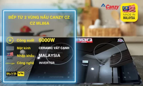 Bếp từ 2 vùng nấu Canzy CZ ML86A - công suất cao