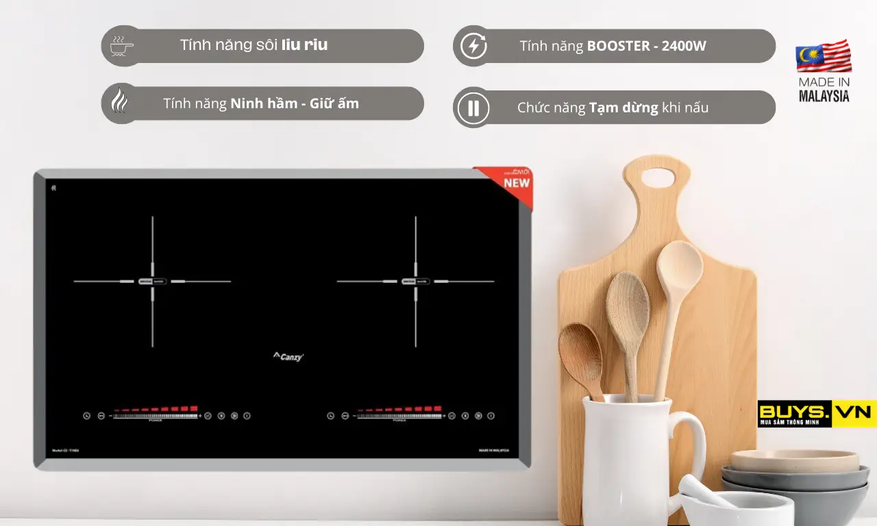 Bếp từ 2 vùng nấu Canzy CZ T78EU-  ứng dụng công nghệ Inveter