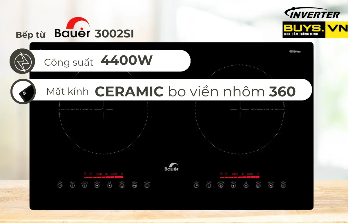 Bếp từ Bauer BE 3002SI - Giá rẻ - Chức năng hiện đại - Hoàn thiện tinh tế 