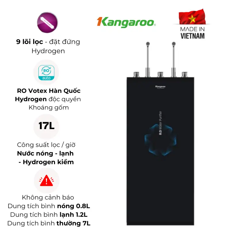 Máy lọc nước Kangaroo Hydrogen Infinity nóng lạnh KG09N8