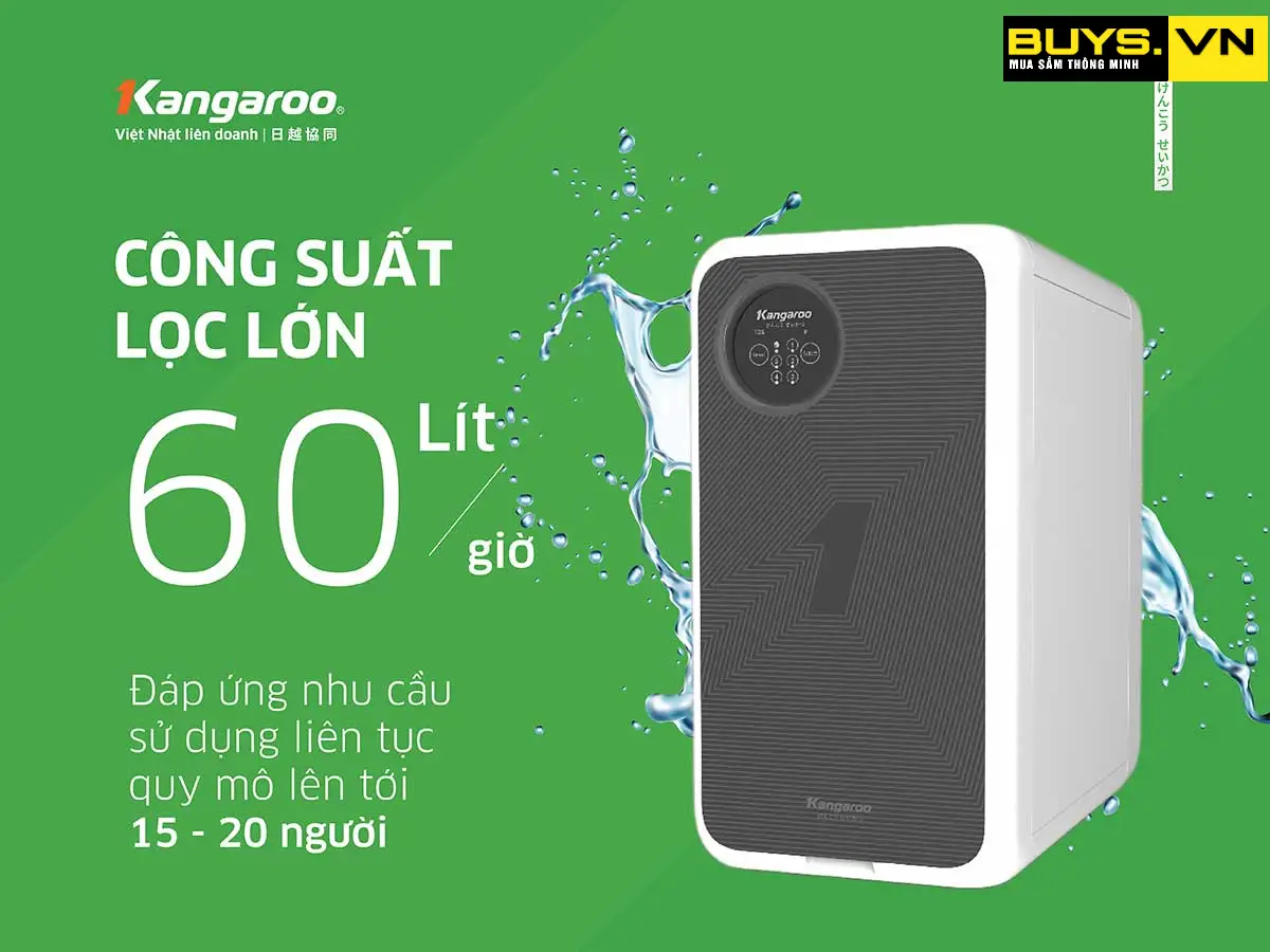 Máy lọc nước Kangaroo Hydrogen KG400US - công suất lọc cực lớn