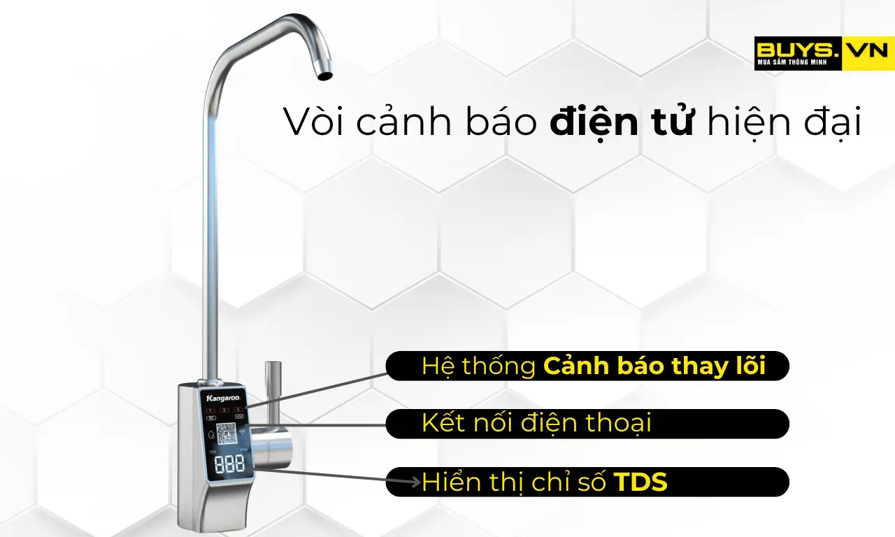 Máy lọc nước Kangaroo Hydrogen KG400US -Vòi cảnh báo điện tử hiện đại 