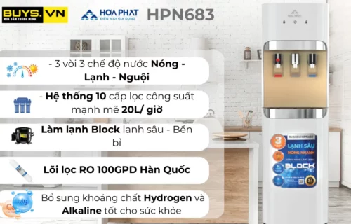 Máy lọc nước nóng lạnh Hòa Phát HPN683 - 3 chức năng